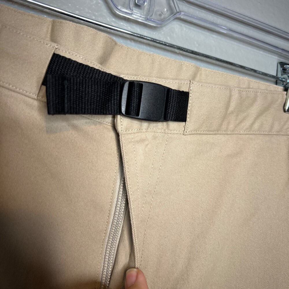 Bearded Goat Chino Shorts Mens Size XL Khaki Flat Front Belted - Picture 5 of 9